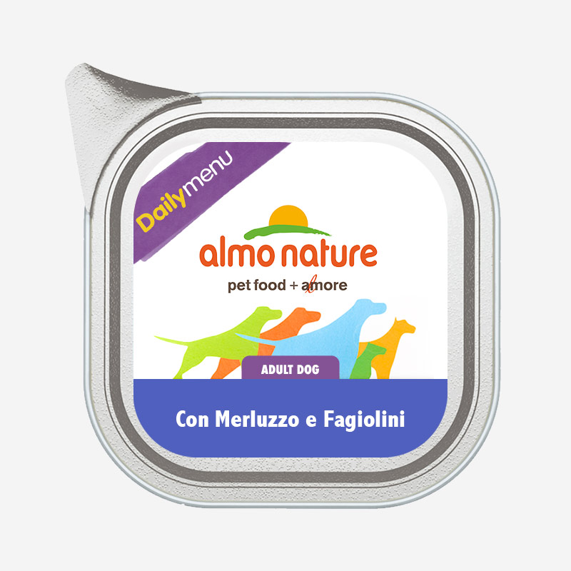 Almo Nature Daily Menù per cani - Merluzzo e Fagiolini 300g